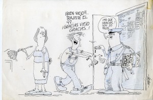 Maicas. 1983, aludiendo a un ejemplar de Humor secuestrado por la dictadura militar. Una de las donaciones al Archivo